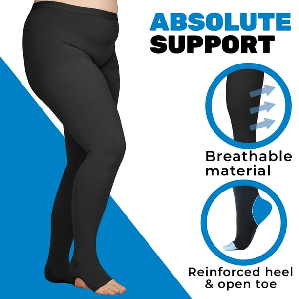 Plus Size Pantyhose 20-30mmHg Open Toe Tights for Maternity