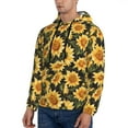 thumbnail image 3 of Wukai Vintage Black Plaid Sunflower Print Men Hoodies Fleece Sweatshirts Long Sleeve Sweaters Pullover Fall Outfits Winter Clothes-4X-Large, 3 of 7