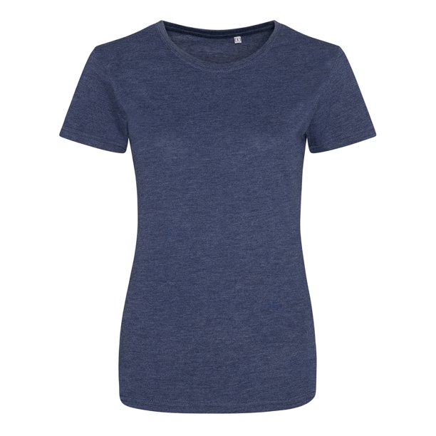 AWDis - Camiseta entallada para mujer (Azul Marino Jaspeado)