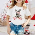 thumbnail image 2 of Toddler Girls Easter Shirt Bunny Eggs Short Sleeve T Shirt Top Crew Neck Summer Tops Casual Kids Summer Clothing White,8-9 Years, 2 of 4