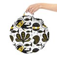 thumbnail image 2 of Fish Round Floor Cushion with Handle, Swimming Deep down in the Ocean Amongst Reef Fish, Decorative Pillow for Living Room & Dorms, 18" Round, Earth Yellow Black and White, by Ambesonne, 2 of 4