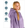 thumbnail image 3 of Plush Sherpa Wearable Blanket - Fluffy & Soft - Lightweight - Adult, Lavender, 3 of 7