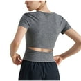thumbnail image 5 of Kaemgyyd Workout Tops for Women Short Sleeve Crew Neck Slim Fit Stretchy T Shirts Basic Back Cutout Running Gym Yoga Tee, 5 of 5