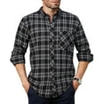 thumbnail image 2 of Youclos Men's Long Sleeve Plaid Flannel Shirts with Pocket Casual Button Down Shirt Regular Fit, 2 of 7