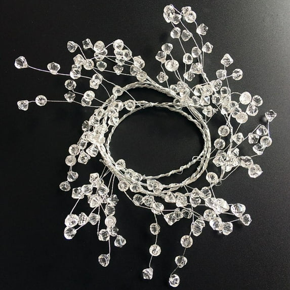 4Ft Acrylic Clear Diamond Garland Strands Crystal Beads By The Roll For Home Christmas Decoration Wedding Decorations