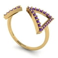thumbnail image 2 of Statement Engagement Ring for Women - 0.2475ct Natural Amethyst in 18K Yellow Gold Promise Ring, 2 of 6