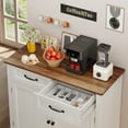 thumbnail image 3 of Coffee Bar Cabinet, Lofka 35" Sideboard Buffet Cabinet with 2 Drawers, Adjustable Shelf, 2 Doors, White+Retro, 3 of 11