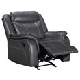 thumbnail image 3 of Declan 39 in. Dark Grey Leather Glider Recliner, 3 of 5