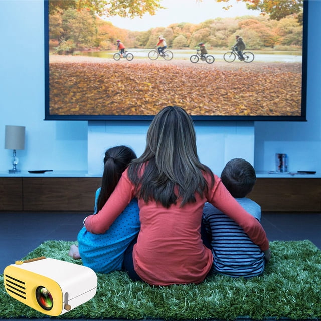 Dvkptbk New Mini Projector Household LED Portable Projector Parent-child Gift Projector Can Read U Disk, Mobile Hard Disk,-card, AV Cable, DVD, Set-top Box, Etc
