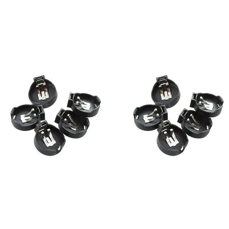 

PCB Hole Plugging Type CR/LIR2450 Button Cell Battery Holder 10 Pcs Black