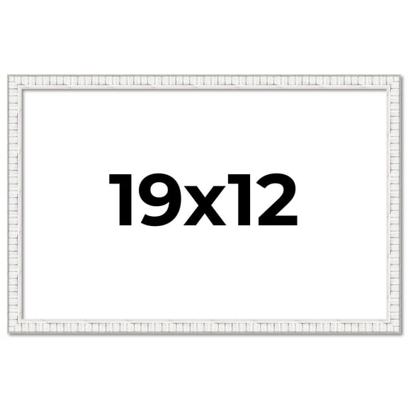 19x12 Frame White Real Wood Picture Frame Width 0.75 inches | Interior Frame Depth 0.5 inches |