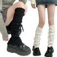 thumbnail image 2 of Milue Cute Leg Warmers Knit Flared Leg Sleeves Goth Baggy Cuffs Ankle Heap Socks, 2 of 10