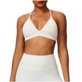 thumbnail image 1 of Sports Bras Without Removable Pads Solid-Color Crisscross Back Adjustable Straps Medium Support Workout Yoga Bra, 1 of 9
