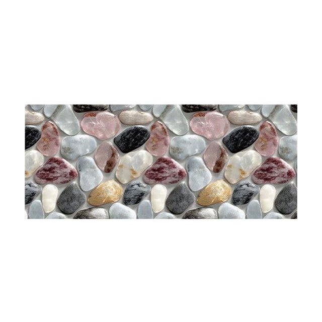 Corridor Stone Patterned Carpet with 3D Pebble Design Washable Floor Mat for Entrance Bathroom Bedroom and Kitchen