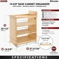 thumbnail image 2 of Rev-A-Shelf 14" Pullout Cabinet Storage Organizer Soft-Close, 448-BCSC-14C, 2 of 12