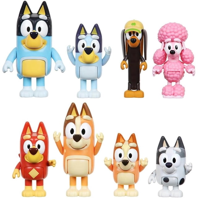Colección de 8 Figuras JM Pack de Muñecos Bluey Para Niños de Preescolar