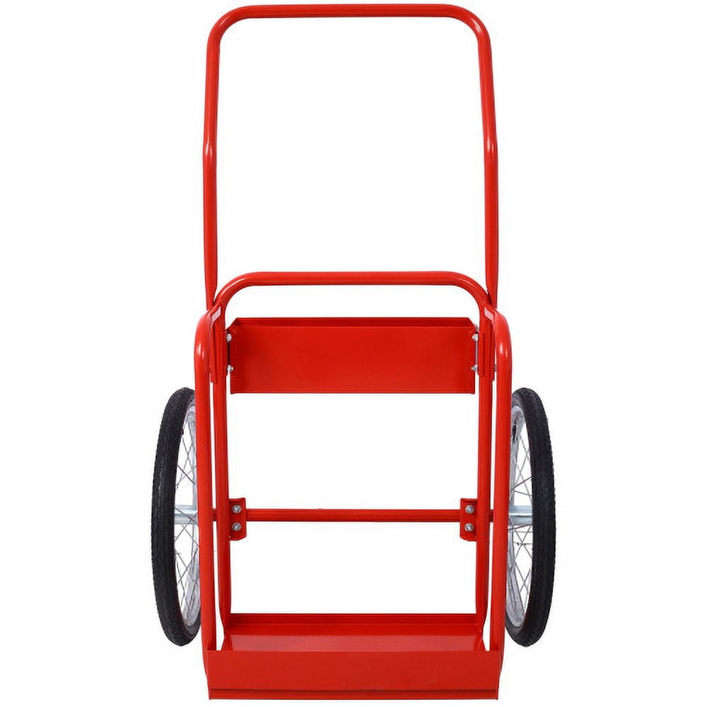 Dual Welding Cylinder Cart With 20" Pneumatic Wheels, Large Oxygen Acetylene Tank Cart With 2 Tie-down Straps, 220lbs Capacity Hand Truck For Gas Propane Tank