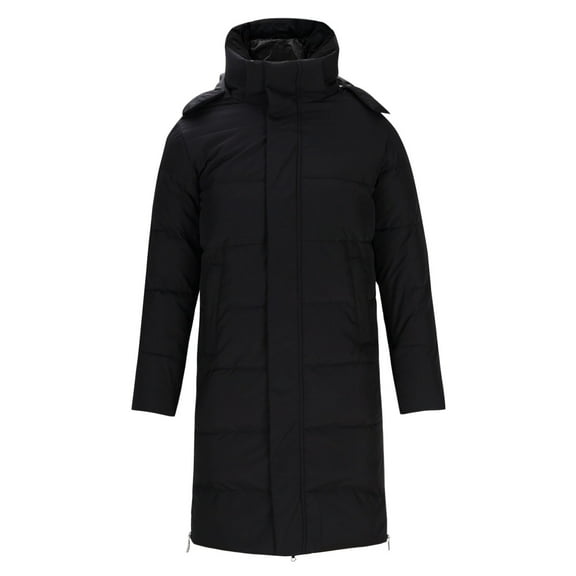 TFEOQRY Men's Padded Coats Parkas Solid Color Zipper Pocket Button Fashion Long Sleeves Hooded Loose Coat Black