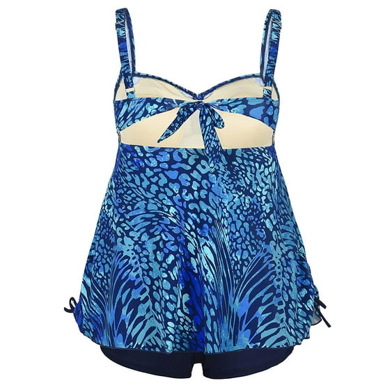 plus size leopard print tankini