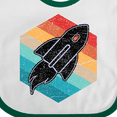 thumbnail image 4 of Inktastic Rocket Ship Retro Space Boys or Girls Baby Bib, 4 of 4