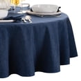 thumbnail image 2 of Elrene Home Fashions Continental Solid Texture Water and Stain Resistant Tablecloth, Navy, 60" x 84" Oval, 2 of 4