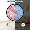 thumbnail image 5 of Voice Activated Clock with Glow Light 12 Inch Large Silent Wall Clock Battery Operated for Home Decor Pink Heart-shaped Balloons, 5 of 8
