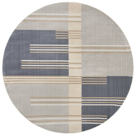 SAFAVIEH Orwell Linford Abstract Area Rug, Grey/Charcoal, 3' x 3' Round