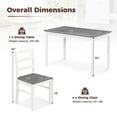 thumbnail image 3 of Costway 5-Piece Dining Set Solid Wood Kitchen Furniture with Rectangular Table & 4 Chairs Grey, 3 of 10