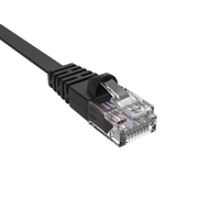 Cable Leader Cat 6 Flat Ethernet Cable 3 ft - Black | Cat6 Flat RJ45 LAN Patch Cord, UTP