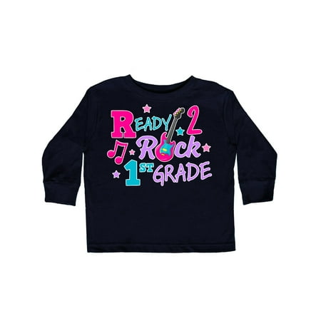 

Inktastic Back To School Ready 2 Rock 1st Grade Gift Toddler Toddler Girl Long Sleeve T-Shirt