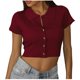 thumbnail image 1 of Mujeres Casual Turndown Collar Botones Manga corta Sólido Pullover Blusa Camiseta Tops Sueltos OAVQHLG3B Store lin121212, 1 of 4