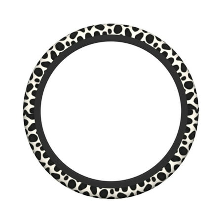 XMXY Car Steering Wheel Cover, Dairy Cattle Spotted Decoration Non-Slip Jeep Truck Universal Elastic Steering Wheel Protector 15 inch
