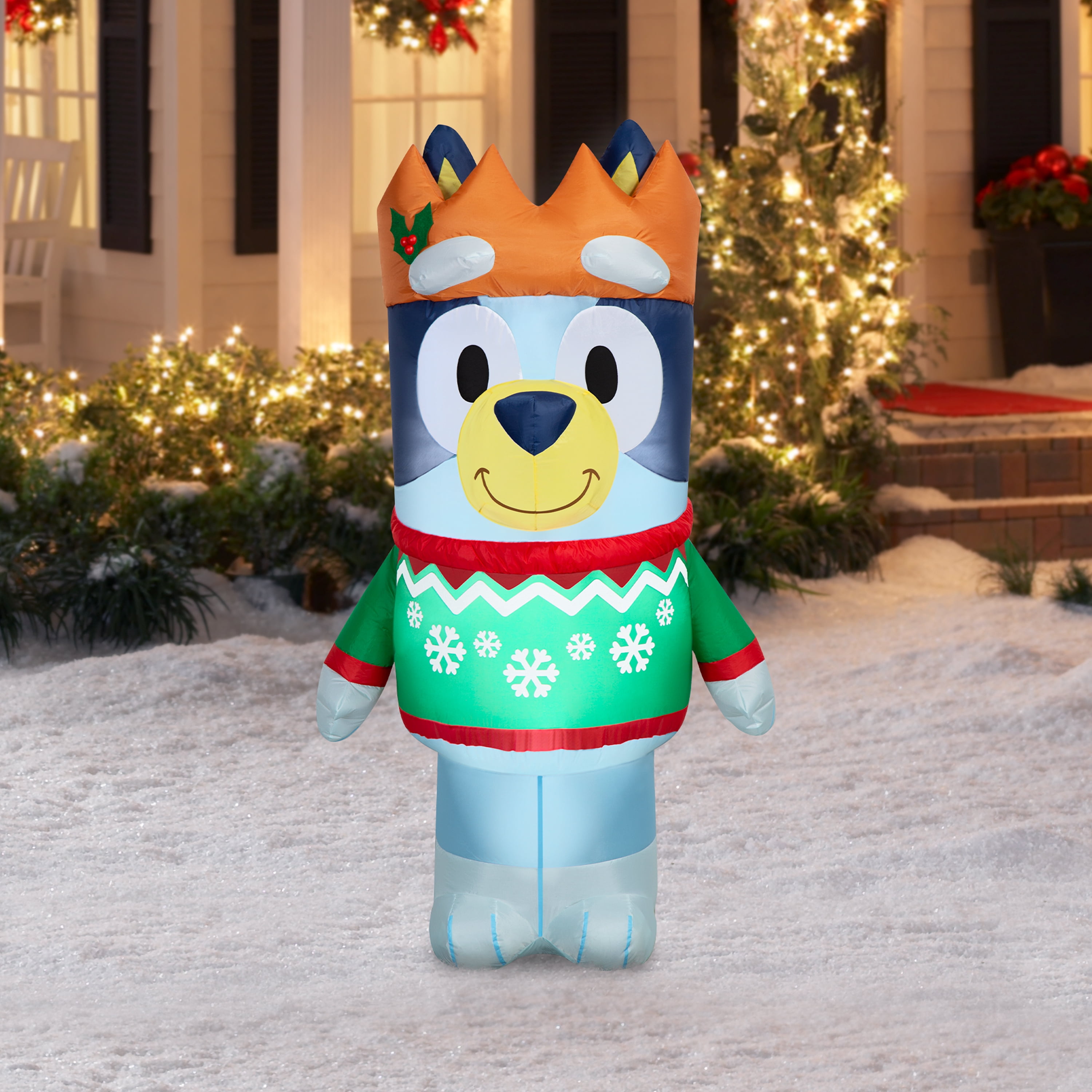 Christmas Yard Inflatable Bluey in Christmas Sweater BBC, 5 ft