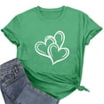 thumbnail image 4 of Felirenzacia Big and Tall Women's Heart Graphic Short Sleeves Pullover Tee Tops, Summer Casual Cotton T Shirt Valentine's Day Gift for Plus Women Green,M, 4 of 7