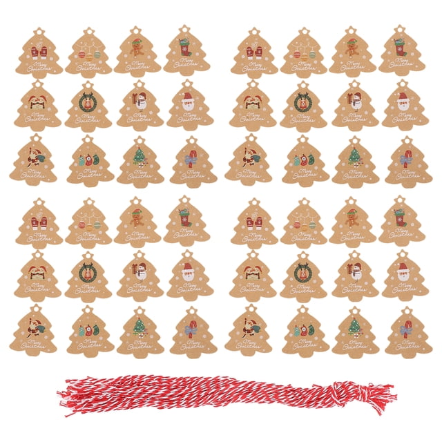 MasteelfCA 1 Set of Creative Christmas Tree Signs Paper Pendant Gift Paper Tags Cards Decor