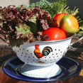 thumbnail image 2 of Enameled Aluminum Fine Mesh Strainer Drainer for Food Enamel Colander/Strainer 2.6 Qt (2.5 L) Pasta Drainer with Handle Rice Strainer (Golden Rooster), 2 of 5