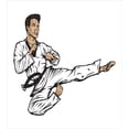 thumbnail image 3 of Ambesonne Karate Duvet Cover Set, Senpai with Black Belt Kick, King, Tan Black, 3 of 3