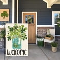 thumbnail image 2 of Welcome Watercolor Lucky Clover Garden Flag 12x18 Inch Double Sided Shamrock Jar St Patricks Day Flag, 2 of 7