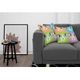 thumbnail image 3 of Ambesonne Cat Throw Pillow Cover 2 Pack, Colorful Animal Kitten, 24", Orange Purple Green, 3 of 7