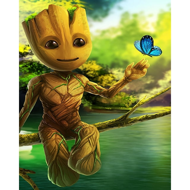 Disney Marvel Baby Groot diy diamond painting full drill diamond embroidery mosaic diamond stitch rhinestone kits home decorsquare 50x65cm Gao Jinjia LED