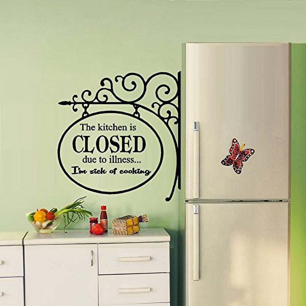 Wall Decal Wall Sticker Quote Decals Homedecor Kitchen Closed Due To Illness 