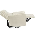 thumbnail image 6 of White Modern Swivel Recliner Chair with Wide Wale Corduroy Upholstery and Manual Recline, 6 of 9
