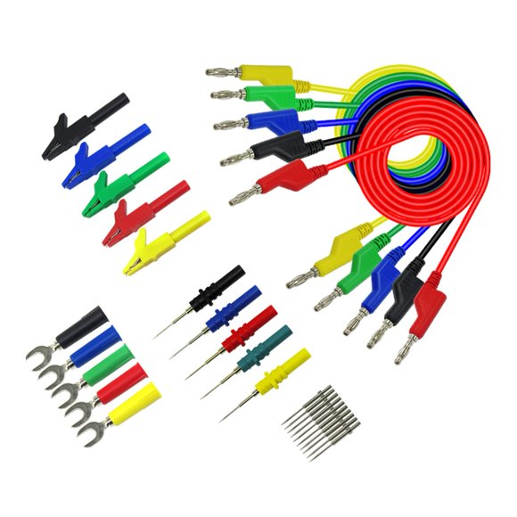 4mm Banana To Banana Test Lead Kit,Multimeter Match Alligator Clip U-type & Puncture Test Probe Kit ,Precise Durable