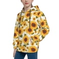 thumbnail image 2 of Kdxio Yellow Polka Dot Sunflower Pattern Boys Athletic Unisex Boys Girls Hoodie with Pocket Sweatshirts-Small, 2 of 6