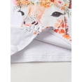 thumbnail image 5 of Toddler Girl Clothes Ruffle Giraffe Pattern Short Sleeve Tops and Shorts Outfits Set Orange 3-4 Years, 5 of 7