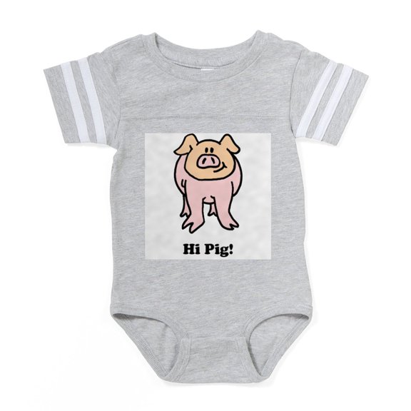 CafePress - Hi Pig - Cute Infant Baby Football Bodysuit