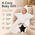thumbnail image 2 of Loyni Star Shape Newborn Swaddle Sleep Sack Unisex Infant Coral Fleece Wearable Blanket Hooded Wrap Swaddle Soft Cozy Baby Sleeping Bag 0-3 Months White, 2 of 7
