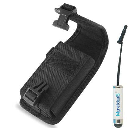 Vertical Rugged Canvas Case Pouch for LG G8 ThinQ, Sony Xperia L3 (Fits w/ Otterbox Symmetry Commuter / Lifeproof Case On) + MYNETDEALS Stylus