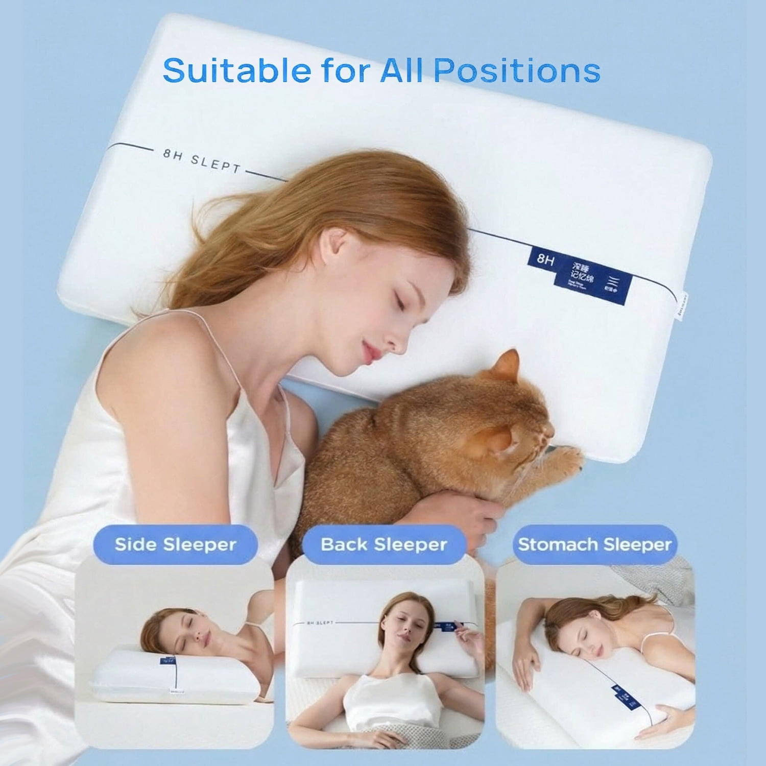 OGGDUJW Memory Foam Pillows for Side & Back Sleepers, Deep-Sleep Bed Pillows for Shoulder & Neck Pain Relief, Standard Size, Soft & Cooling, 1 Pack