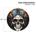 thumbnail image 3 of Gaeub Bow Flower Skull Print 6 Pcs Leather Coasters for Drinks ,Drink Coasters Sets,Drink Table Cup Coasters for Living Room Kitchen Coffee Decor,Round Shape, 3 of 7